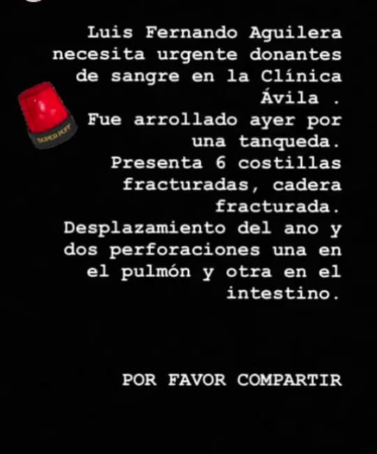 cjaimesb's tweet photo. Ayúdenme a pasar esto, es URGENTE para uno de los chamos arrollados ayer por una de las tanquetas https://t.co/aCk4JjbuCM