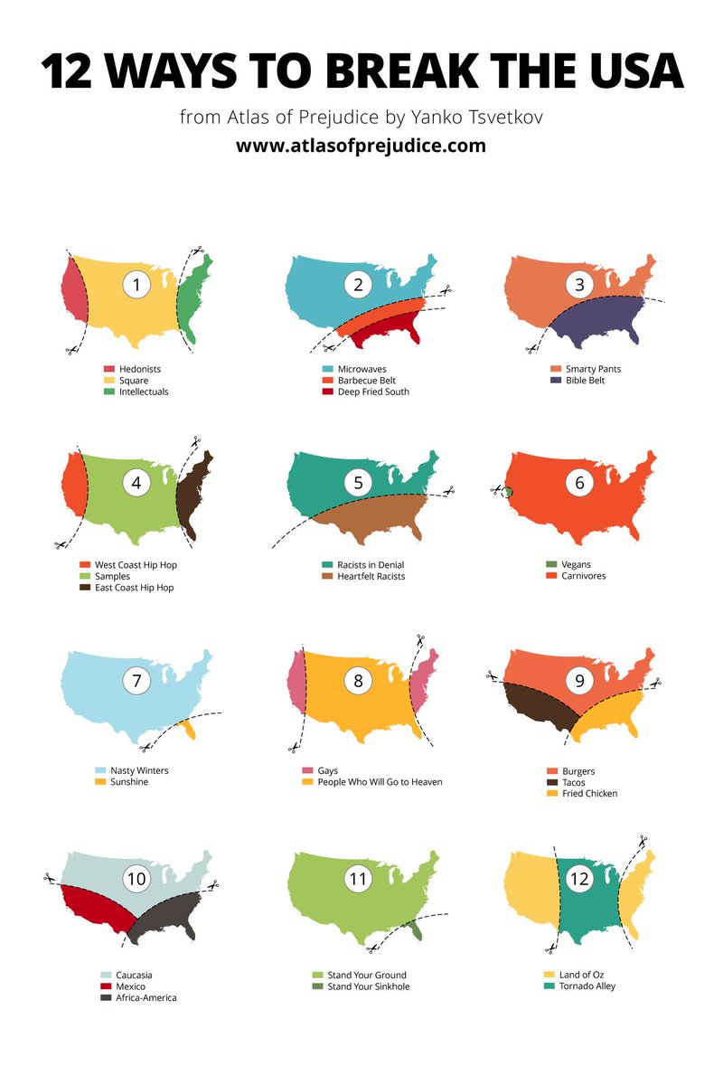 12 ways to divide the USA