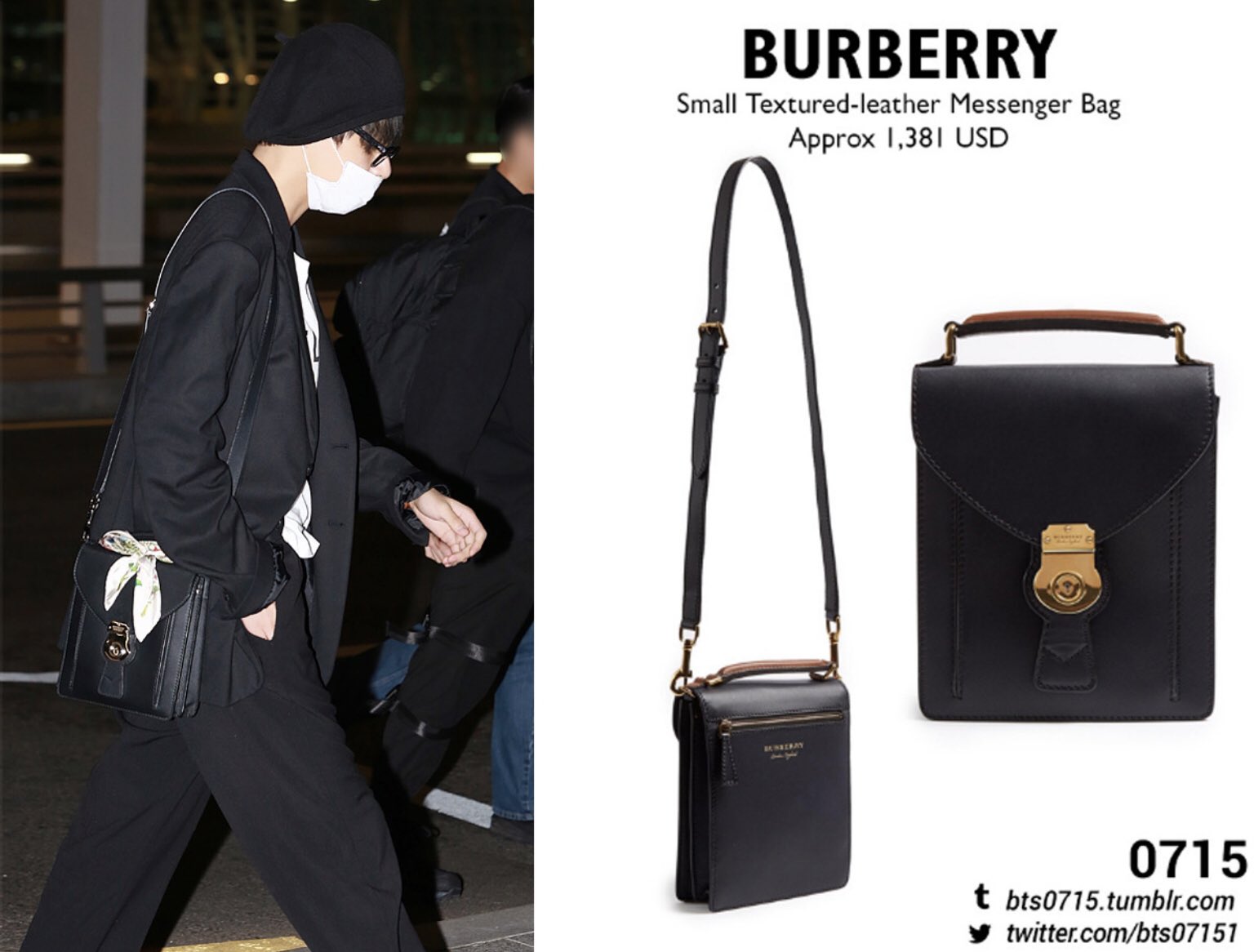 Bangtan Style⁷ on Twitter  Burberry bag, Bts bag, Leather