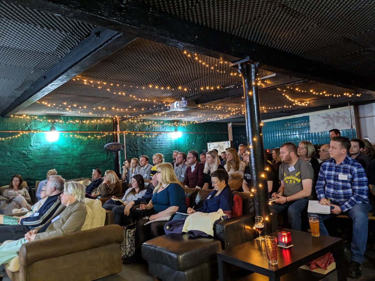 Lisasherratt's tweet photo. Busy crowd at @brewyorkbeer tonight for @CIMinfo_North #crowdfunding a beer revolution event with Sarah from @TheRainbowMash #cimevent #WeAreYS3 #YorkBusinessschool with @SPA_PA https://t.co/mgSSmxrguA