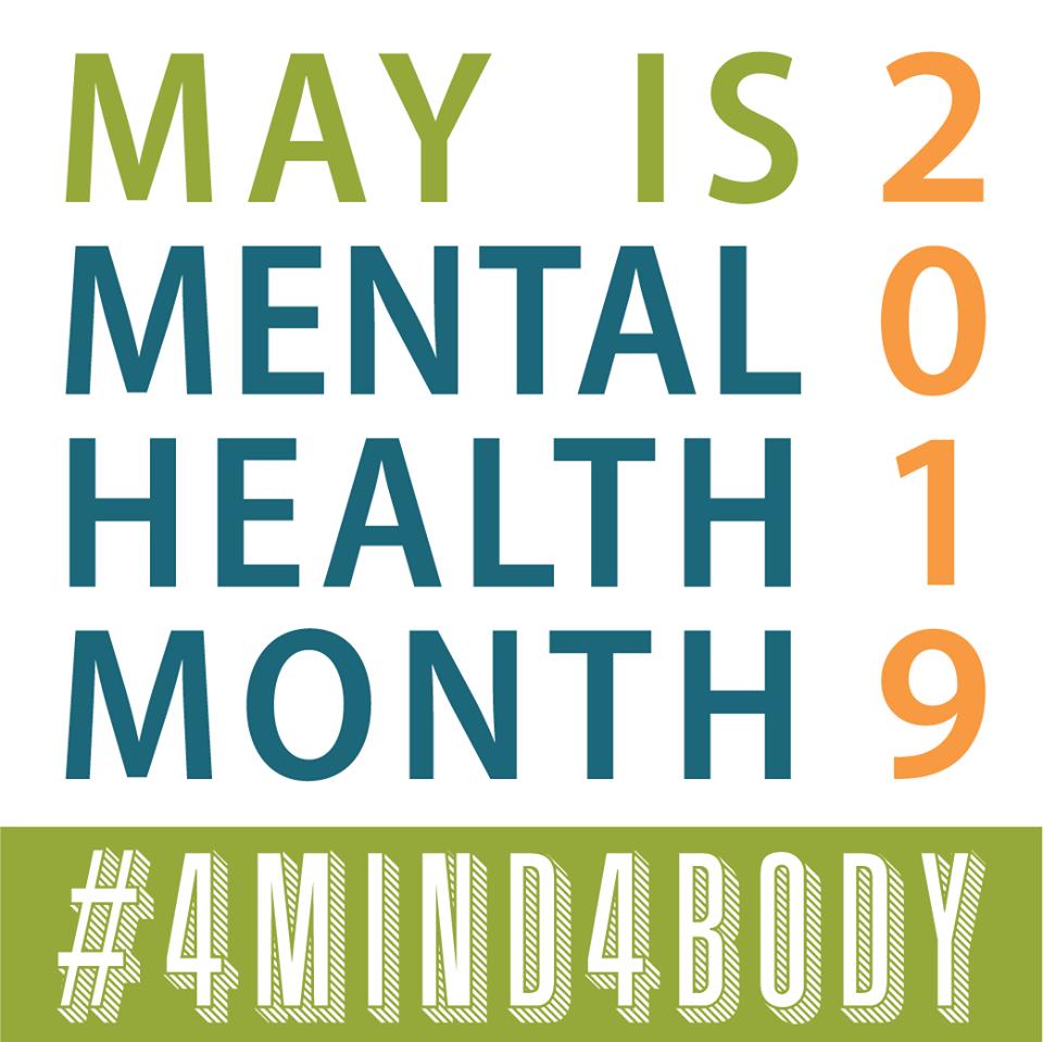 Join us in celebrating the 70th #MentalHealthMonth! Increase awareness of the connection between physical and #mentalhealth by sharing our posts this month! #MHM2019 #4Mind4Body