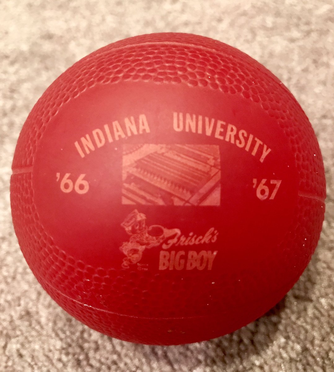 IUArtifacts's tweet image. A novelty basketball handed out at the Bloomington Frisch’s Big Boy Restaurant (located where Opie Taylor’s is now, downtown) prior to the start of the 1966-67 @IndianaMBB season, which would result in a Big Ten championship. #iubb @IUBArchives @IUHoosiers