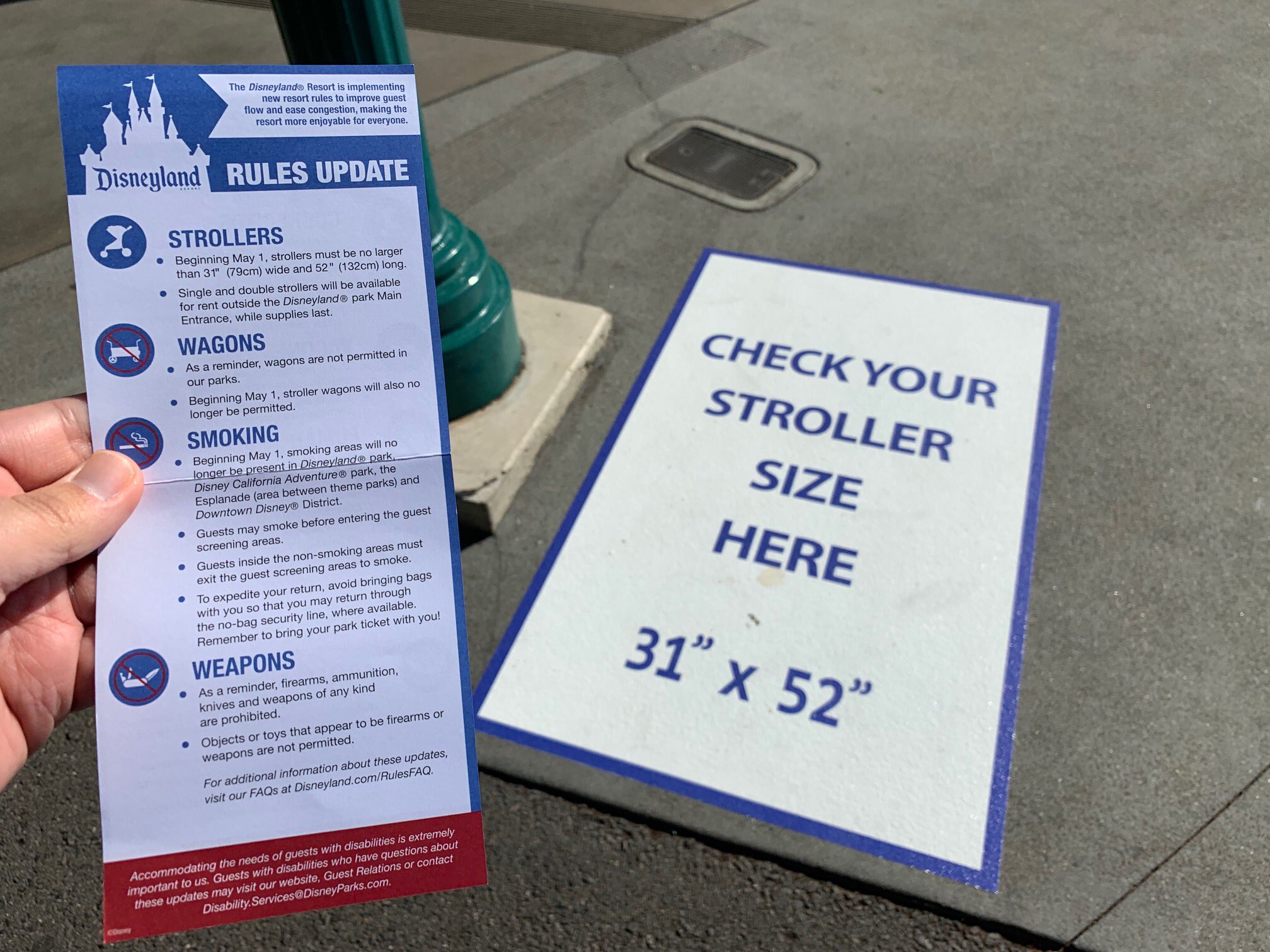 disneyland stroller measurements