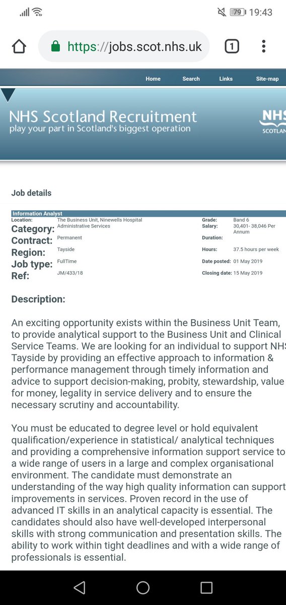 jenni_woods4's tweet image. Come and work with us in the HBI, NHS Tayside. Looking to recruit 2 permanent Information Analysts in to our Health &amp;amp; Business Intelligence team at Ninewells. Enquiries to me 🙂 #nhsdata #analysis #hbiteamwork #nhstayside  jobs.scot.nhs.uk/_Details.aspx?…