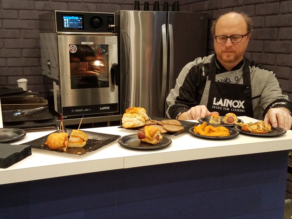 LainoxCooking's tweet image. Come see us at the @Raleigh_CC Raleigh Convention Center for M.R. Williams Mayfest!  Have you ever had a hazelnut M&amp;amp;M pizza?  All this food prepared in the Lainox Naboo combi oven!  Tell Mitch and Eric you want a selfie.  :)  #mayfest #mrwilliwams @LainoxAli @raleigh