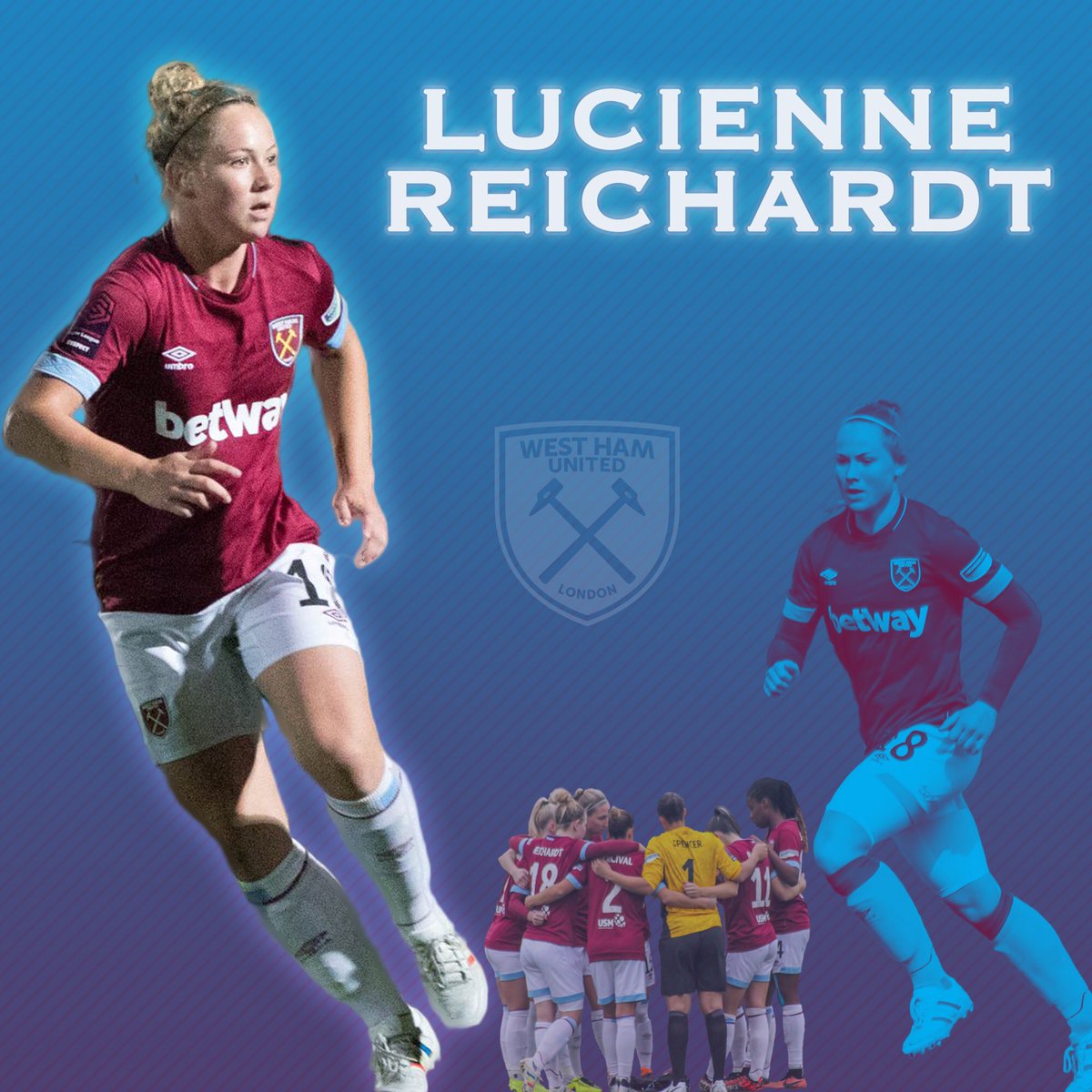 MusicLovingEm's tweet photo. Happy Birthday @LAreichardt ! Here’s the now traditional graphic made for you. Hope it’s been the best day! @westhamwomen ⚒⚒ https://t.co/2L9eauBaoa