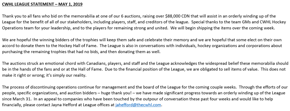 See our statement released below...