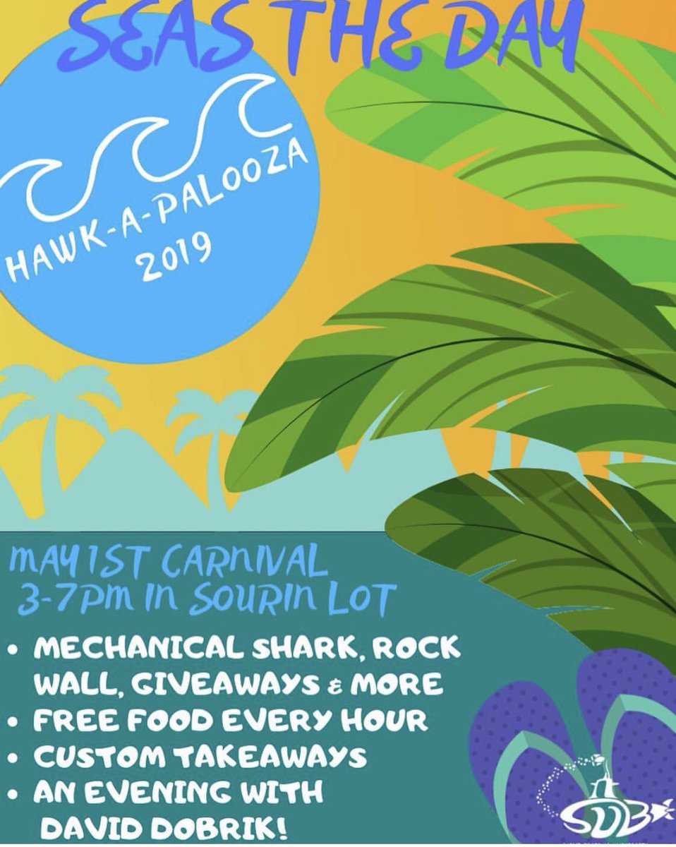 Happy Last Day of Classes! Before finals begin 📚, treat yourself to free food and fun at Hawk-A-Palooza with <a href="/sjusub/">SJ</a> .