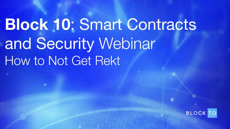 mythx_platform's tweet photo. Watch MythX's own Mike Pumphrey and Dominik Muhs (@lethalspoons) talk smart contract security in this webinar for the #BlockTO group. (Thanks for having us!) https://t.co/wXyBM7sfLx https://t.co/ORWDBub5fw