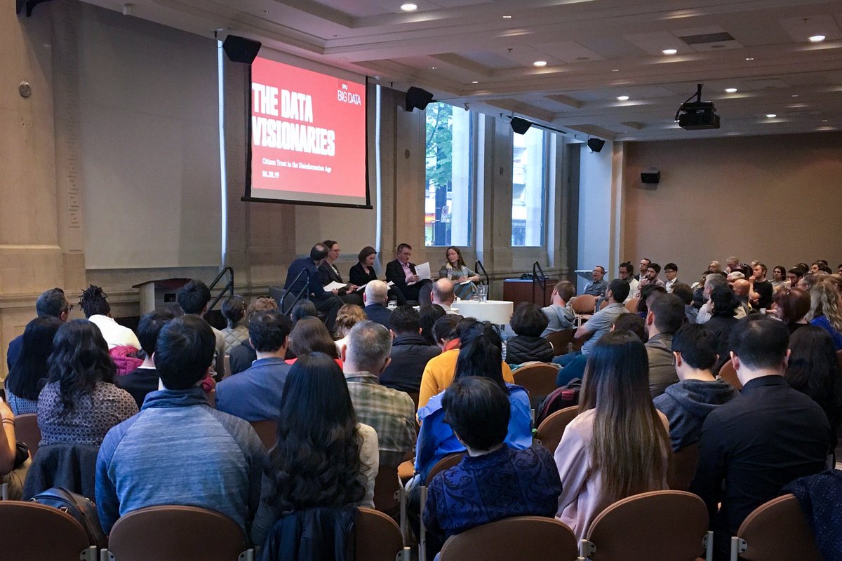 SFUResearch's tweet image. Thank you everyone for making the final #DataVisionaries event of the season a success! &quot;Citizen Trust in the Disinformation Age&quot; was near-capacity with a lively and intriguing discussion by our panel of #bigdata experts and thought provoking questions from you, our audience!