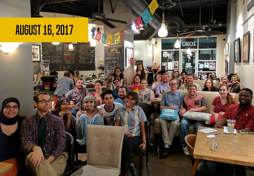 chatterboxaz's tweet photo. Oh how we've grown over the years...come celebrate the community of storytelling with us one final time! Tonight @FairTradeCafeAZ 7-10pm! #chatterboxaz #doitforthestory https://t.co/J3bU1H4x9k