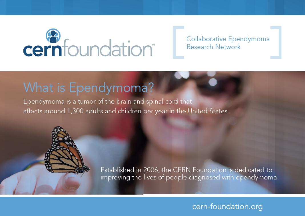 CERNfoundation's tweet photo. What is ependymoma? It is a tumor of the brain and spinal cord that affects around 1,300 adults and children per year in the U.S. Learn about and share info about ependymoma: https://t.co/a5nNBI8wbL. #CERNbutterfly #BTAM https://t.co/FD6iqteaxm
