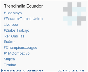 'Suárez' acaba de convertirse en TT ocupando la 6ª posición en Ecuador. Más en trendinalia.com/twitter-trendi… #trndnl