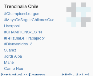 'Mané' acaba de convertirse en TT ocupando la 9ª posición en Chile. Más en trendinalia.com/twitter-trendi… #trndnl