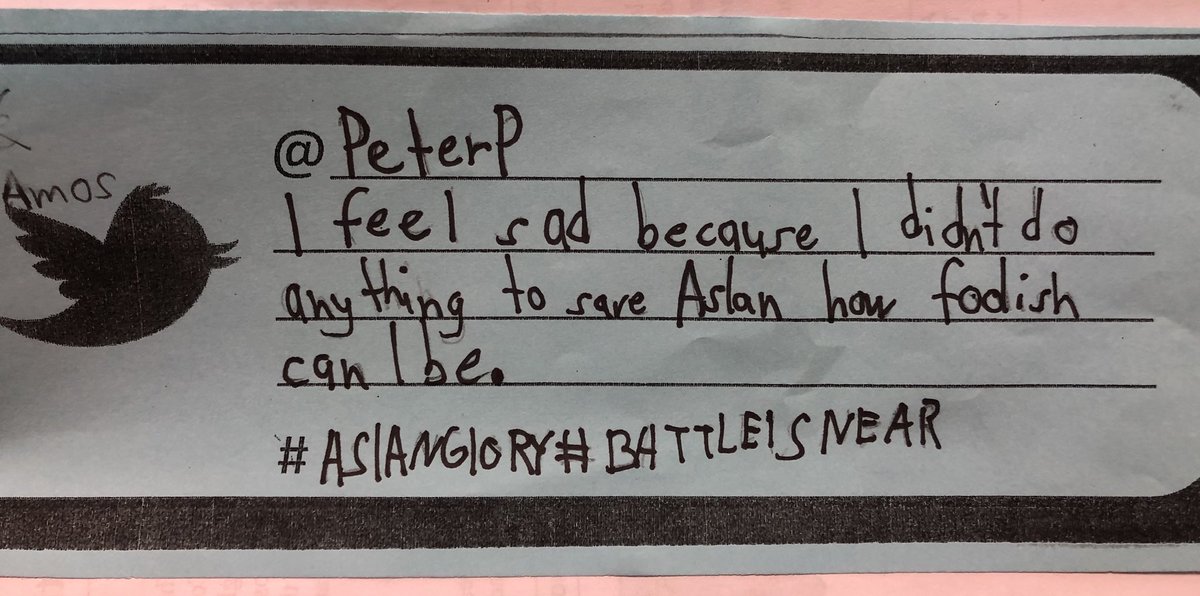 4M_STM's tweet image. We had fun learning about tweets and writing a tweet about a chapter of #TheLionWitchandWardrobe from a characters view. #hashtagsarefun
@StMargueritecs