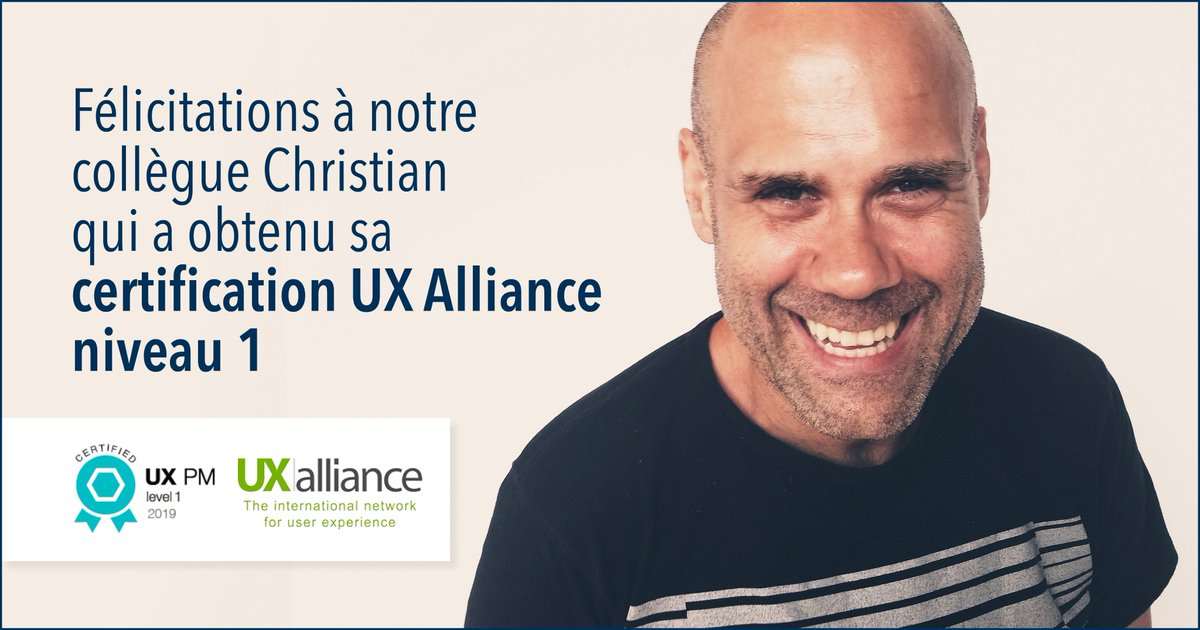 Bien fiers de notre collègue Christian, qui vient tout juste d'obtenir une nouvelle certification pour bonifier ses talents en design! 🎉
#design #ux #UserExperience #visual #mtltech #tech #UXAlliance