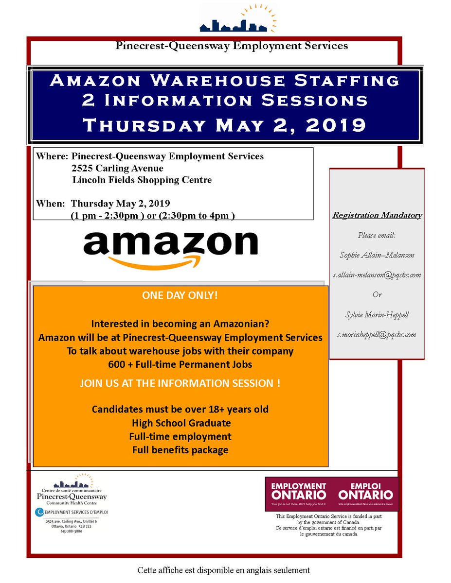 PQ_Employment's tweet photo. Join us tomorrow afternoon for Amazon’s Information Session! Registration details here: https://t.co/q1g7xv3GYI https://t.co/Y4W0DLssWq