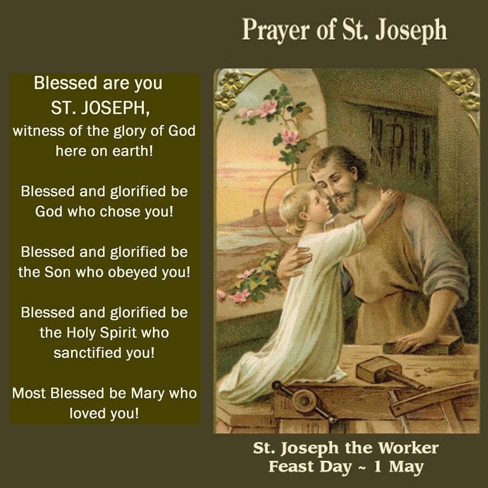 Prayer St Joseph the worker

#CatholicTwitter 
#StJosephTheWorker 
🙏🏻🙏🏻🙏🏻🙏🏻🙏🏻🙏🏻🙏🏻