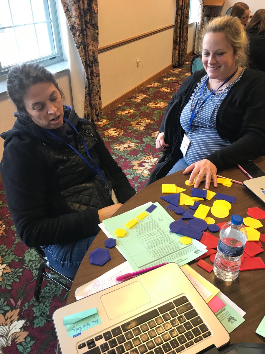 schefelket's tweet photo. Purposeful use of attribute blocks!  Attribute trains support the language students need #wismath19 @dhuinker ⁦@mdmeyer⁩ @beth_3041 @melissa324 https://t.co/AWvdLVevaU