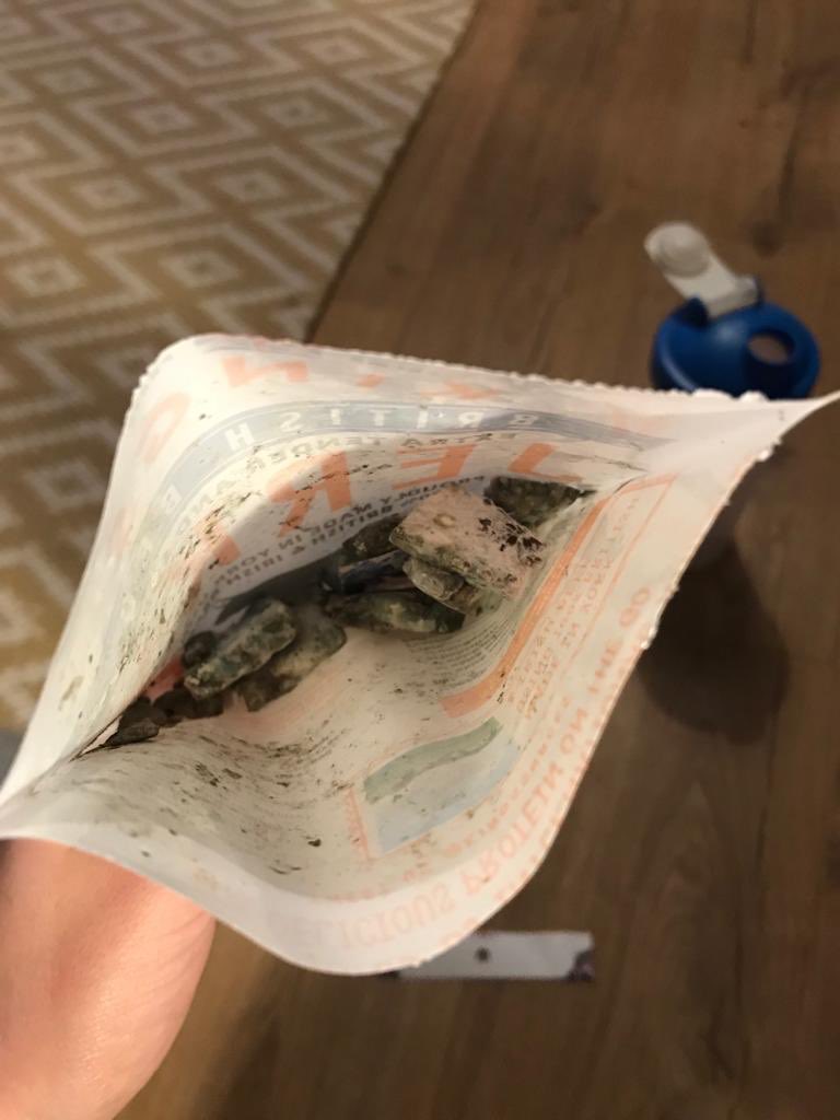 CraigCanavan's tweet photo. @kingssnacks just purchased a pack from my local co-op. Sell by date is Aug-20 yet opened it to find this...completely mouldy and absolutely disgusting, complete waste of money! https://t.co/vFYNtt8Kxw