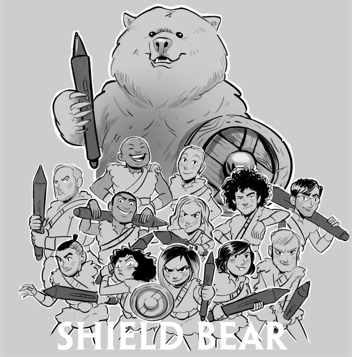 EnaBuns's tweet photo. Hi I drew my friends #ShieldBear #AlacrityArthouse #gang https://t.co/wEdXGCcuB6