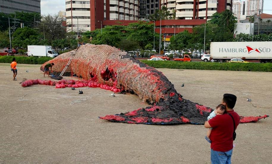 An art installation in Manila, made out of garbage found along the shoreline. 
And a dead whale.  Always good to start with a dead whale.