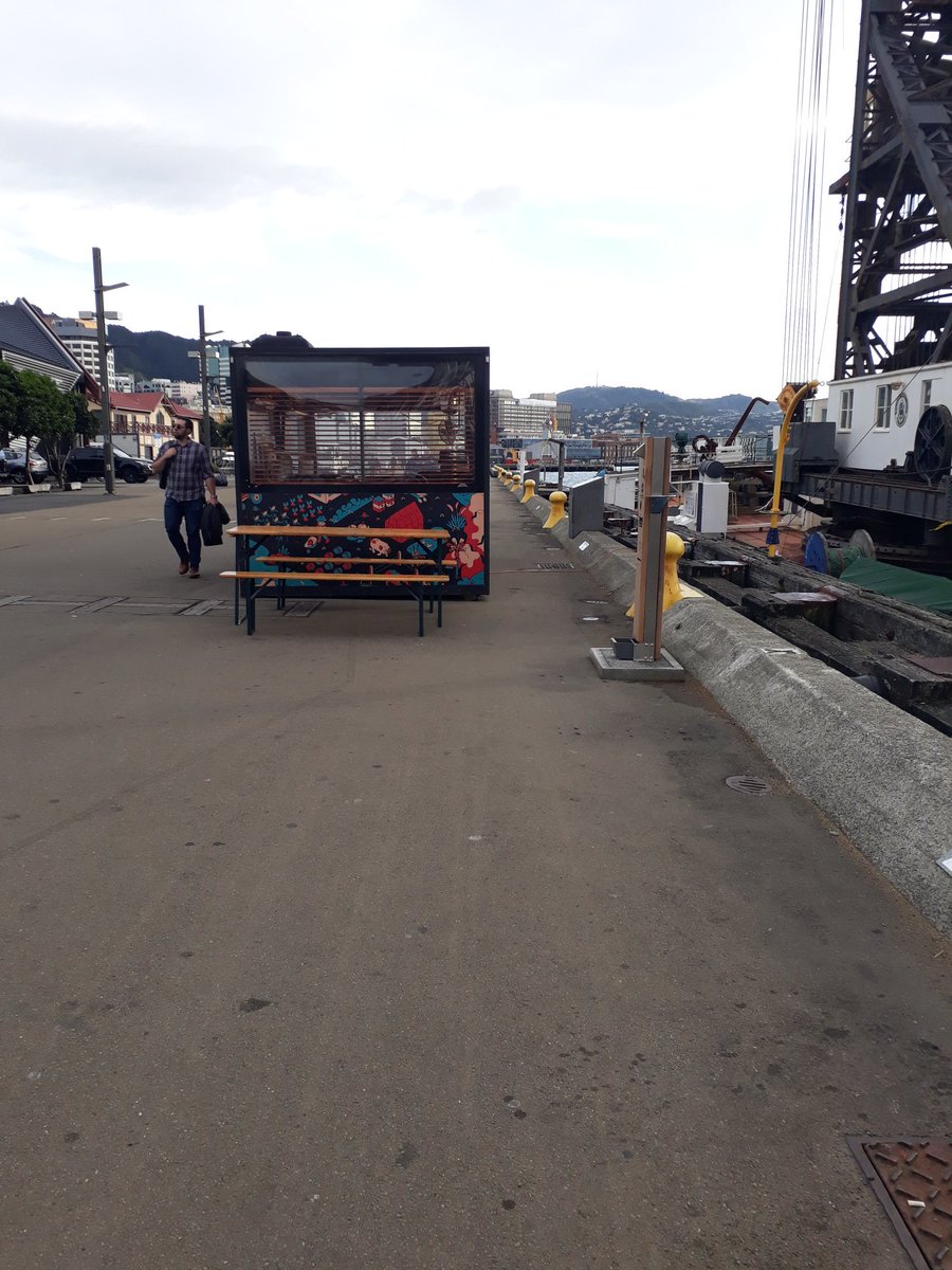 Windynell's tweet photo. Junk food carts on Wellington waterfront - have priority on walk desire lines why? @WgtnCC #KidsCam #WaterfrontWatch https://t.co/aVB5B7nHCR