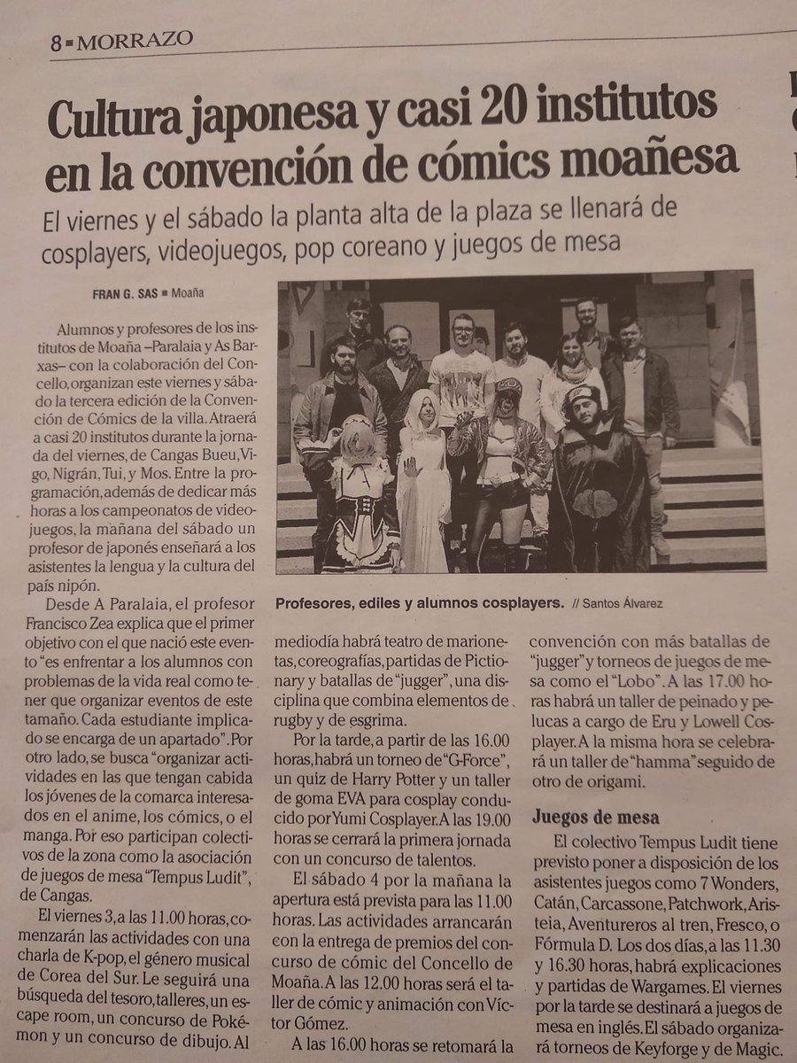 Onte presentouse ante os medios a terceira edición da convención de cómics moañesa na que estivo o concelleiro Ezequiel Fernández.
