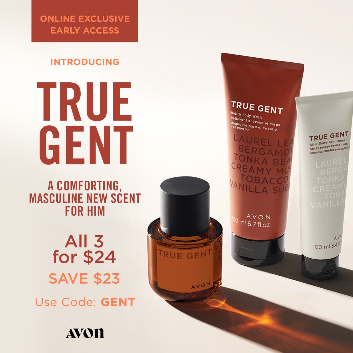 The absolute perfect gift. Promotion ends May 13.  go.youravon.com/3czxcm

#avonmen #truegent #fragrance #masculine #bodywash #aftershave