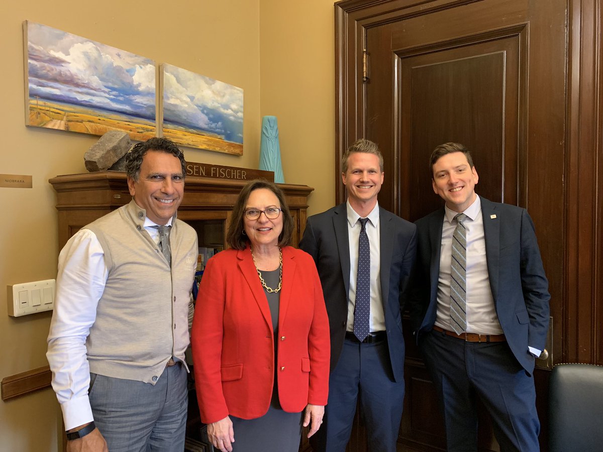 AmericanBusAssn's tweet photo. 2020 Marketplace Chair Luke Busskohl from @ArrowStageLines, ABA Board member Francis Tedesco from @AcademyBus and Andrew met with @SenatorDebFischer (R-Neb.) to discuss #ABAOmaha and issues related to reauthorization of the FAST Act. #ABAWorkingForYou https://t.co/iFvEO349x1