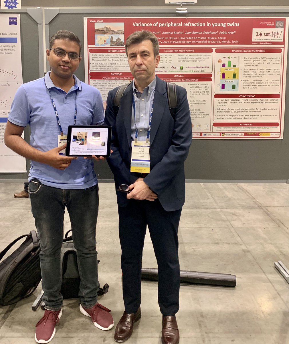 pablo_artal's tweet photo. #ARVO2019 Wednesday views!
Peripheral refraction in Murcia and Changsha (with friends), lens woobling in Marfan and more!
@lo_um @voptica 
@d_pusti 
@JuanTaberner0 
@MyFUN_Official 
@UMU @ERC_Research @CienciaGob 
@ARVOinfo https://t.co/OKisMNRPqq