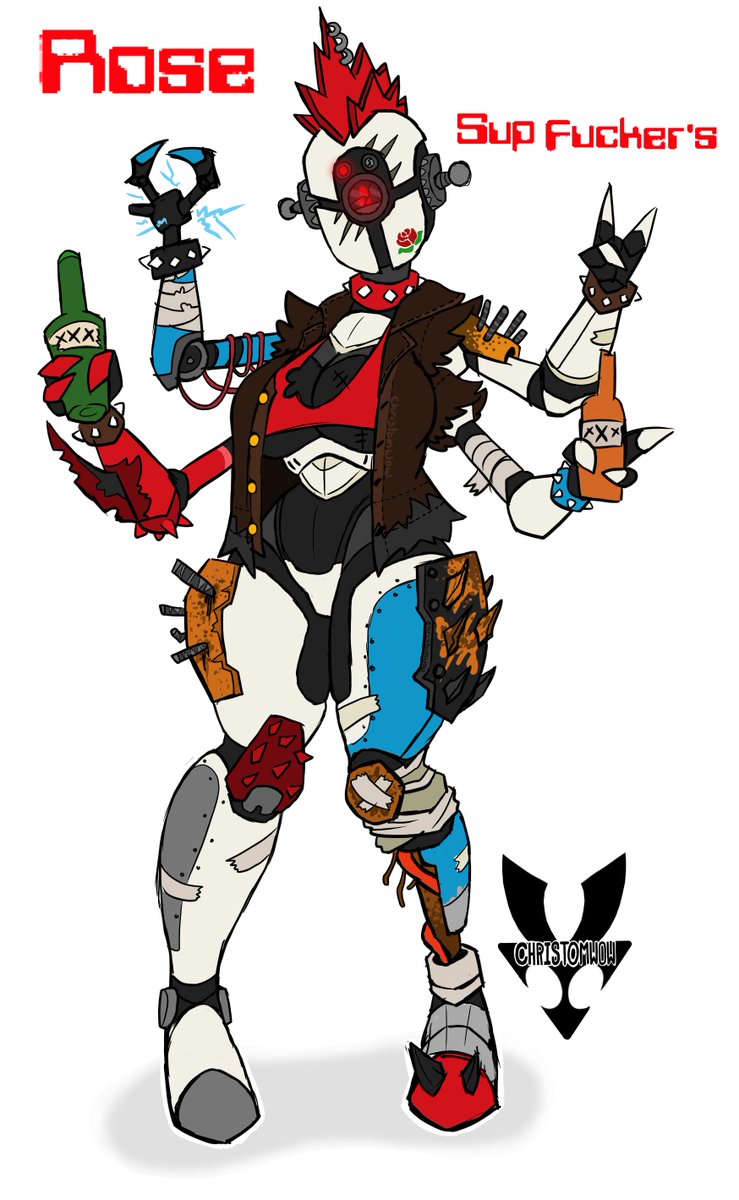 Christomwow It Was Funny To Find Out Rose Is A Mrs Handy So I Give Her 4 Arms Like The Mr Handy S And Assaultron Body Now She Is 100 Times