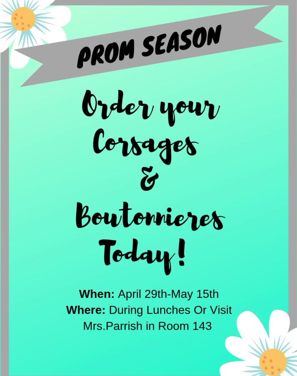 Order your corsages up until May15th!  #promseason #uphsffa