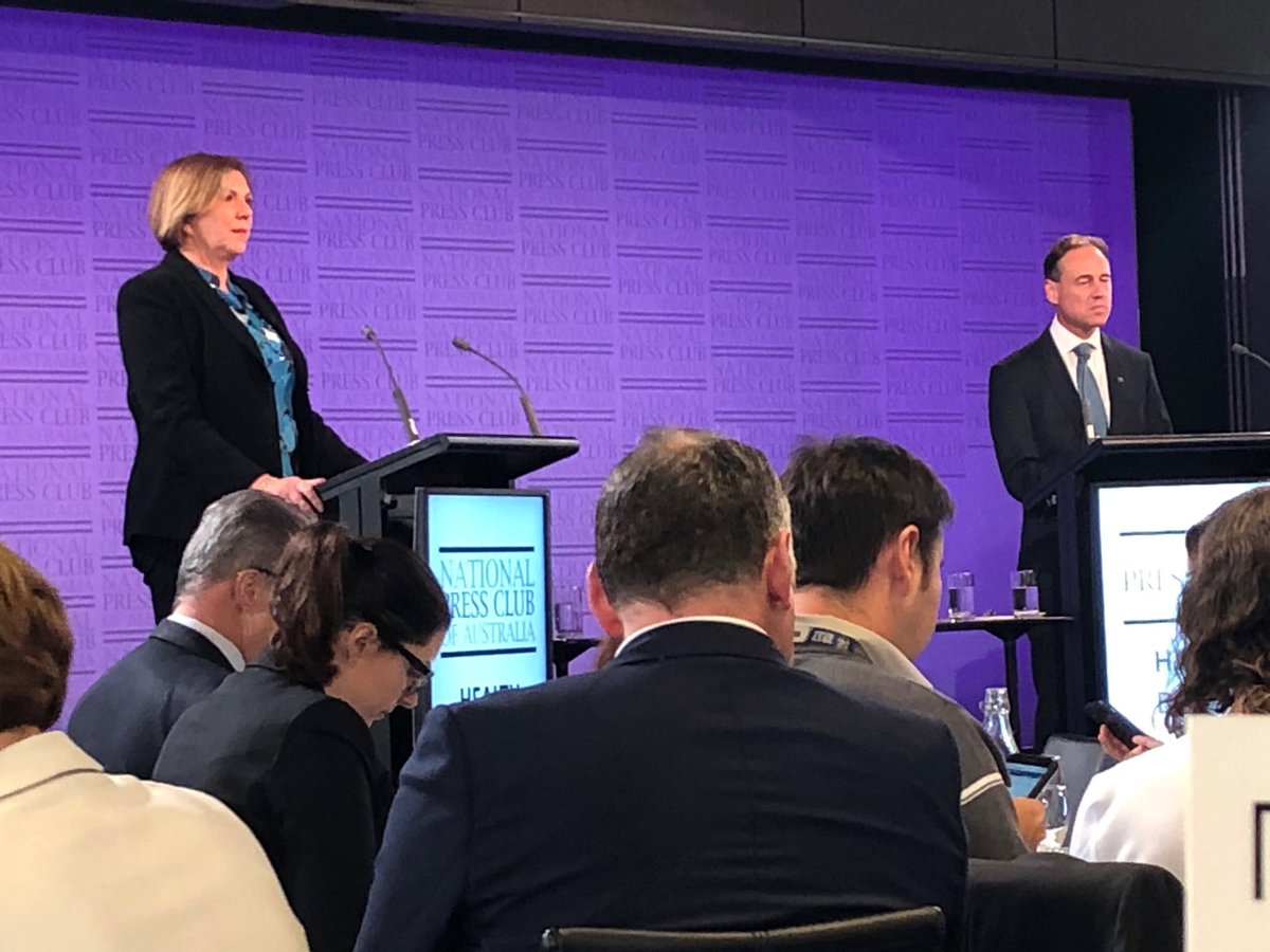 JenniferDoggett's tweet photo. At the podium #AusVotesHealth #AustraliaVotes #AusVotes19 #auspol https://t.co/yETTBfuKht