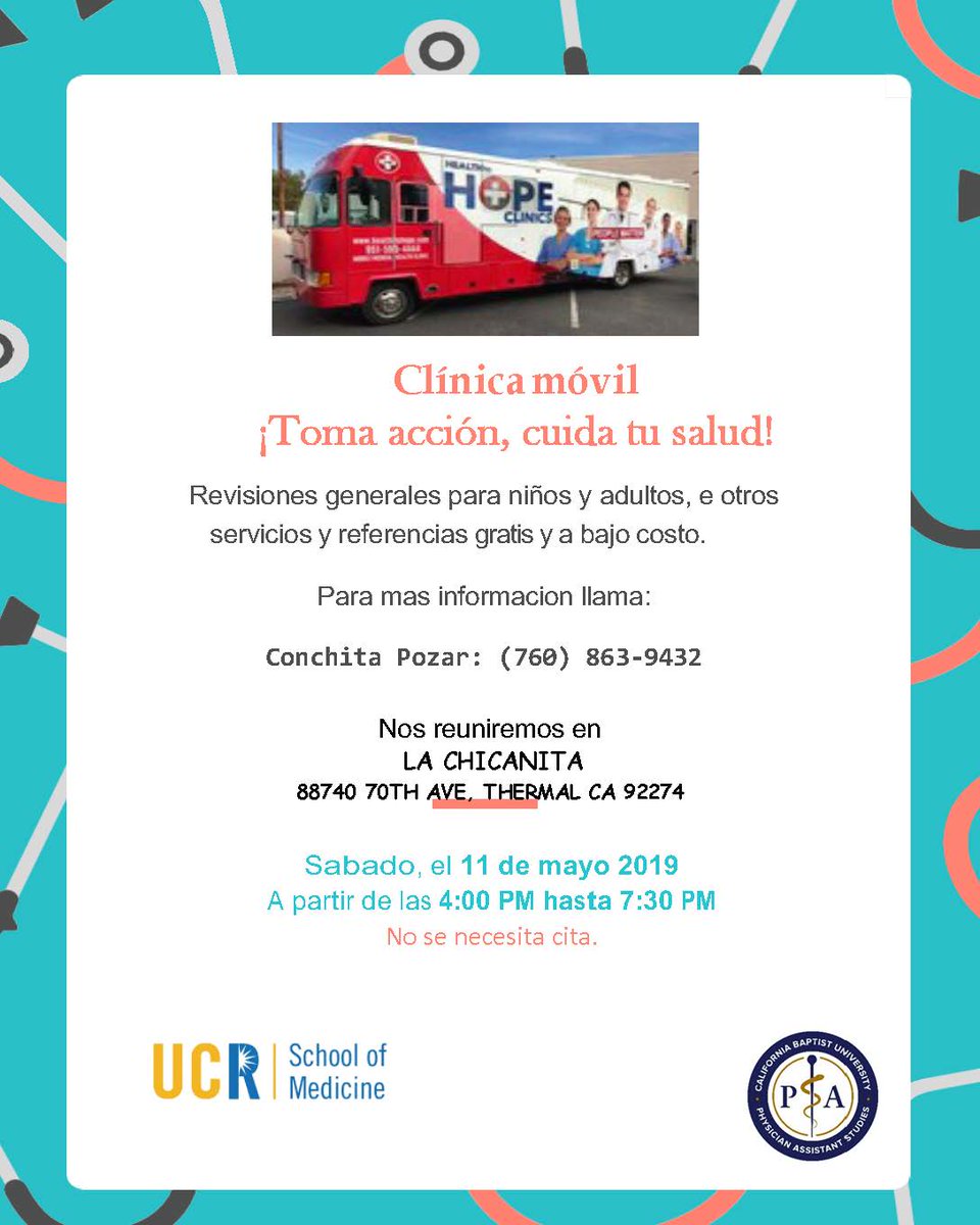 Clinica gratuita a la Chicanita en Oasis <a href="/COACHELLAEVENTS/">COACHELLA VALLEY</a>.