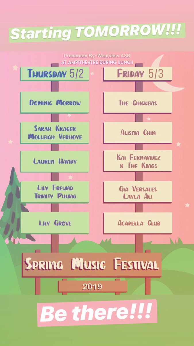 Spring Music festival is happening tomorrow! Make sure to come out and support Wolverines showcasing their amazing talents !