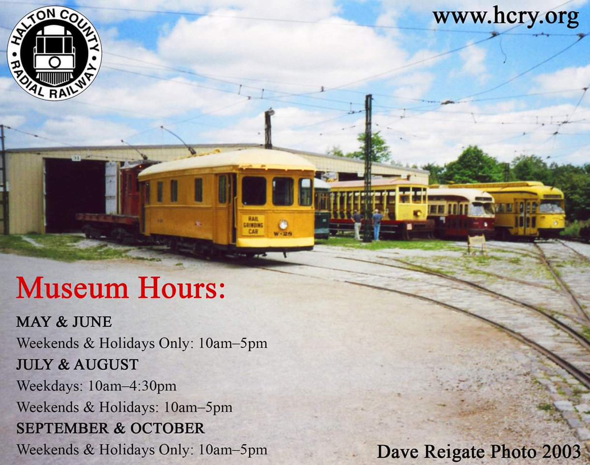streetcarmuseum's tweet photo. The Halton County Radial Railway re-opens for the season this Saturday May 4th.

The museum's hours are:
MAY &amp; JUNE
Weekends &amp; Holidays Only: 10am–5pm
JULY &amp; AUGUST
Weekdays: 10am–4:30pm
Weekends &amp; Holidays: 10am–5pm
SEPTEMBER &amp; OCTOBER
Weekends &amp; Holidays Only: 10am-5pm. https://t.co/HsfgBziZZl