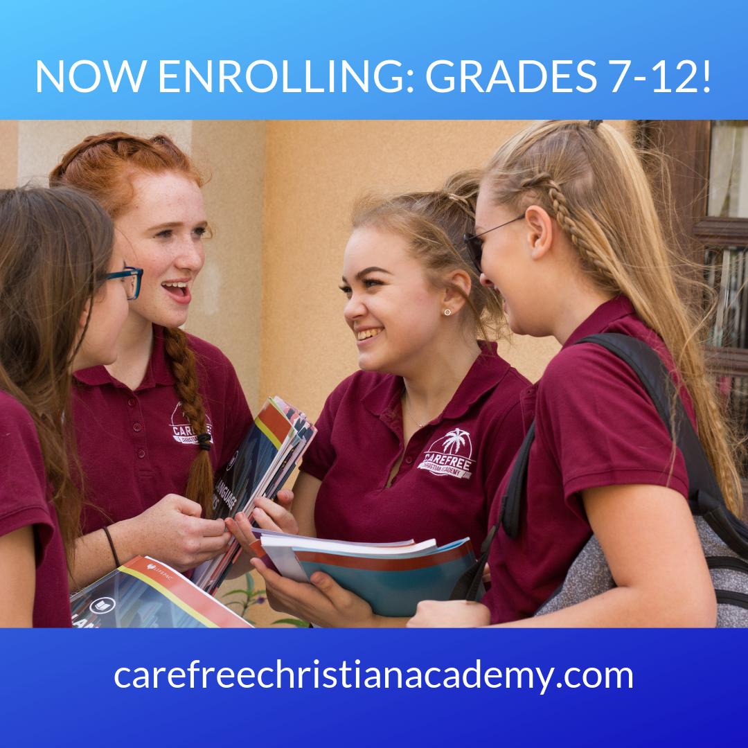 CCAHighSchool's tweet photo. Christ-centered academics, quality arts programs, small class sizes, and dual enrollment, NOW ENROLLING GRADES 7-12 for the 2019/2020 School Year! Contact us today to see what we're all about at CCA!

#besthighschoolAZ
#schoolshouldbefun
#CCArocks
#CCAperformingarts https://t.co/u7DtWEvnn9