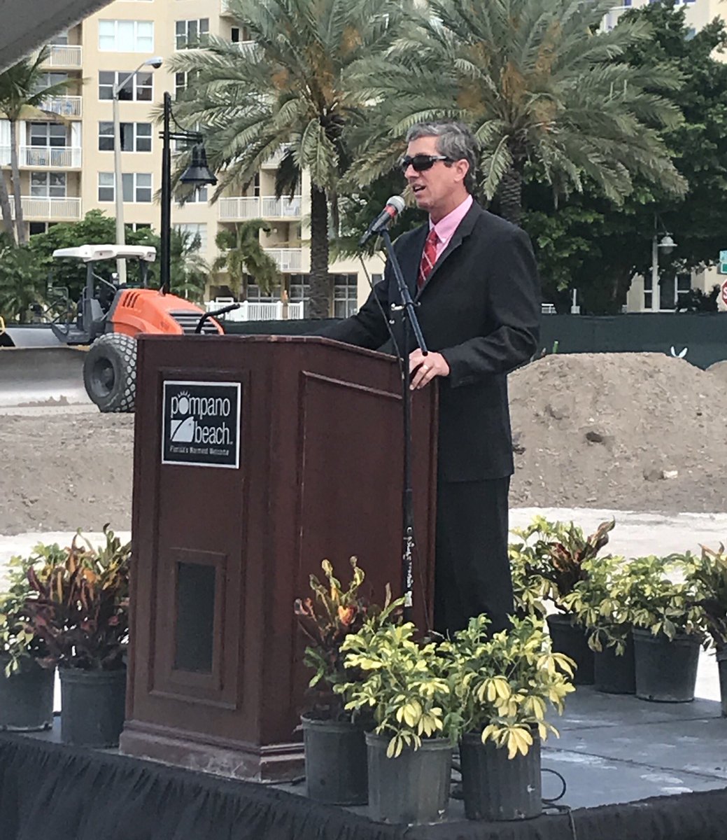 efbosworth's tweet photo. @mypompanobeach Mayor @RexHardin leading the groundbreaking for the @HiltonHotels project at the #Pompano Fishing Village...so many great things happening! #pompanorocks https://t.co/7yWxQ3Vglp