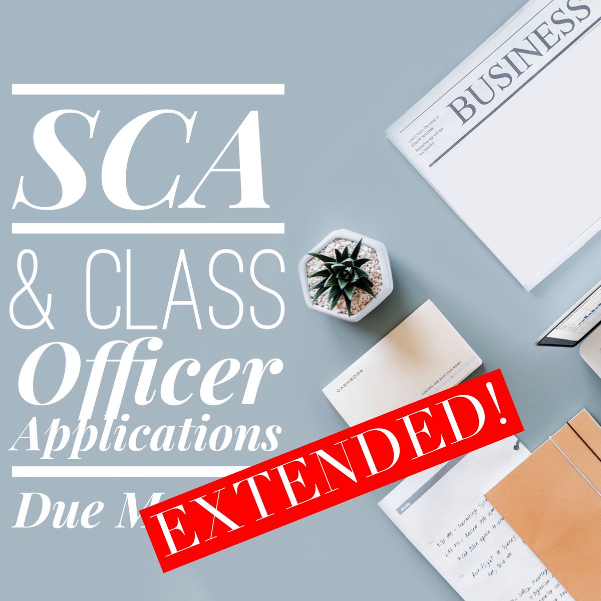 NNPSWoodside's tweet photo. SCA &amp; Class Officer Applications are in the main office, and are now due Friday, May 3rd by 2:15pm! See Ms. G or Ms. Lester for more information! https://t.co/lGR6GaIfBV