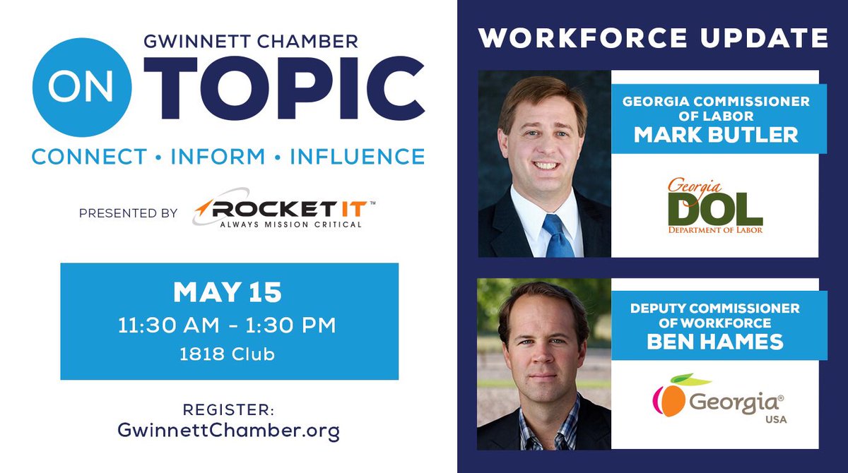 What’s up with workforce? Find out at the May On Topic. bit.ly/2GP0EMo @GeorgiaDOL @gdecd