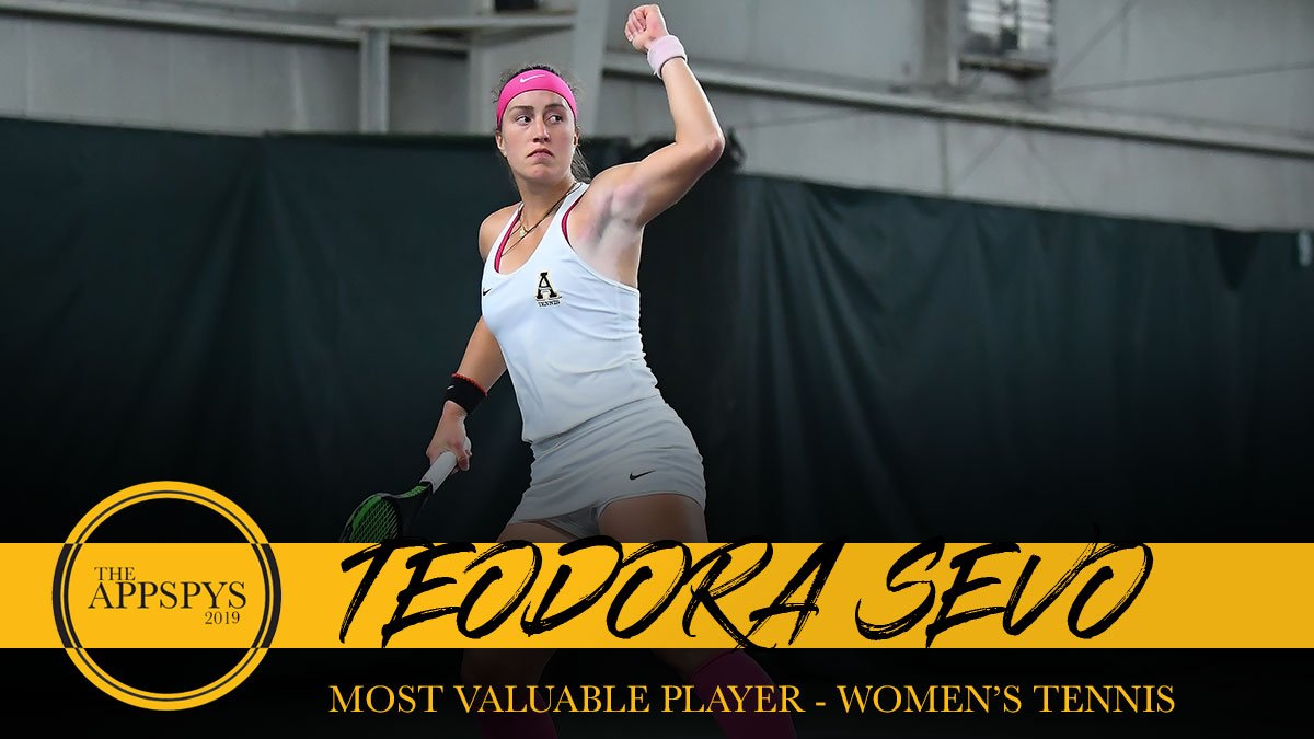 AppWTennis's tweet image. First-Team All-Sun Belt Doubles👏
Second-Team All-Sun Belt Singles✌️

After another solid season, @TeodoraSevo was named the team&apos;s MVP tonight at #APPSPYS2019!