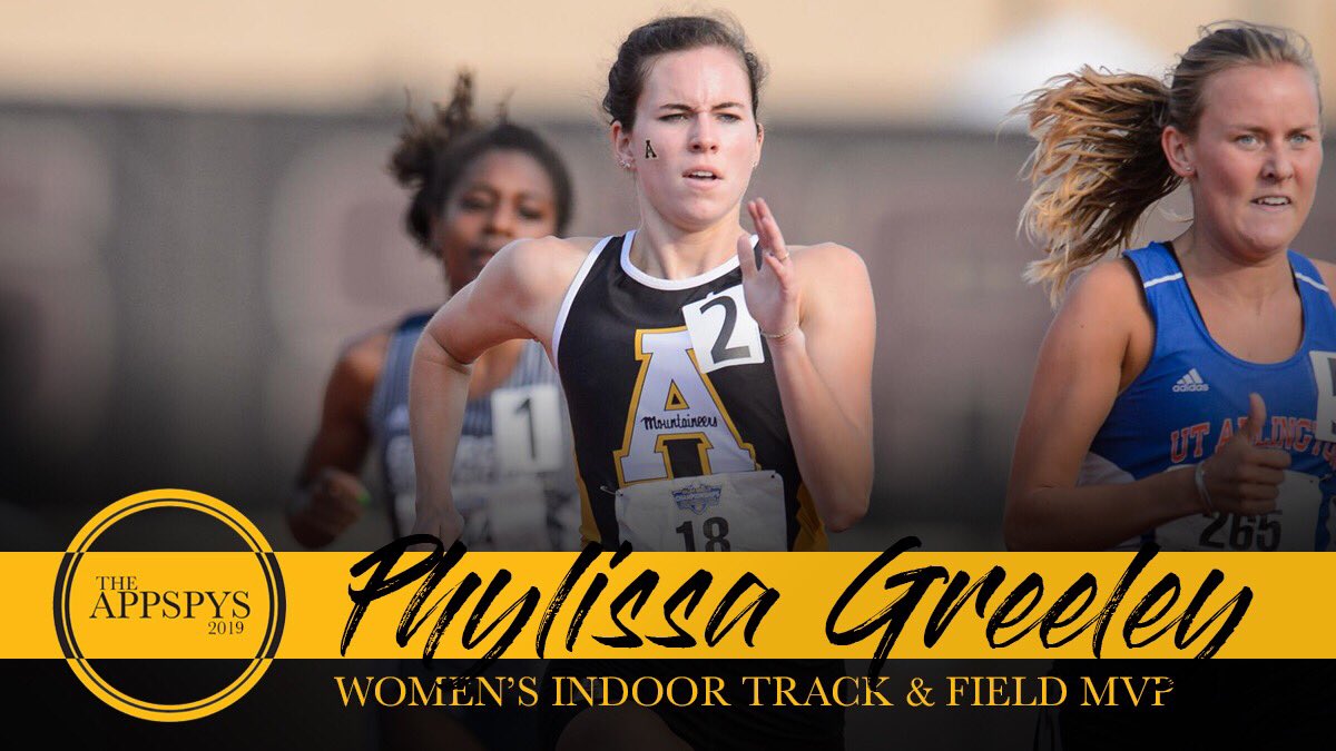 AppTF_XC's tweet image. Phylissa doubles it up as team MVP for the 2018-19 indoor track season! #APPSPYS2019