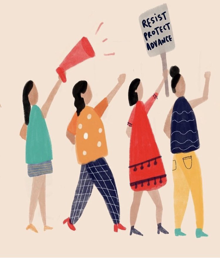 womensmarch's tweet photo. May is Asian Pacific American Heritage Month! Shout-out to all the fierce AAPI women in our movements. 

#AsianPacificHeritageMonth 
#SignOfResistance by @NataliepBui https://t.co/arKppbTuBC