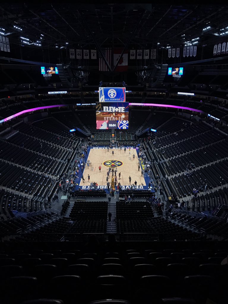 amazingrd's tweet photo. We happen to be in Denver from PDX when @trailblazers are also here playing The Nuggets. Had to get tickets! https://t.co/kIOzoQa4t2