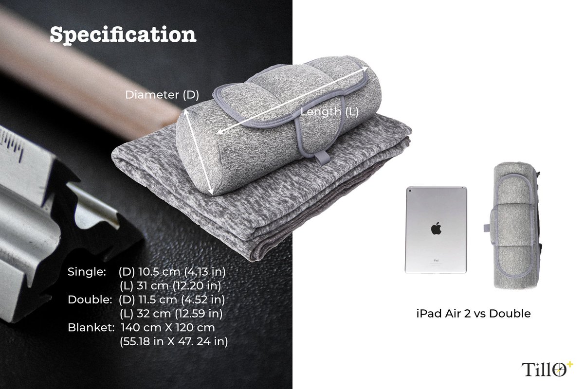 TilloPlus's tweet photo. Let's see the spec of TilloPlus, Pre-order it on https://t.co/B4tcfuSOkf #travel #travelblogger #travelpillow #neckpillow #travelblanket #camping #outdooractivities #hiking #familytravel #travelcouple #indiegogo #kickstarter  #indiegogolaunch #kickstarters #crowdfunding https://t.co/oIHTxgYXIq