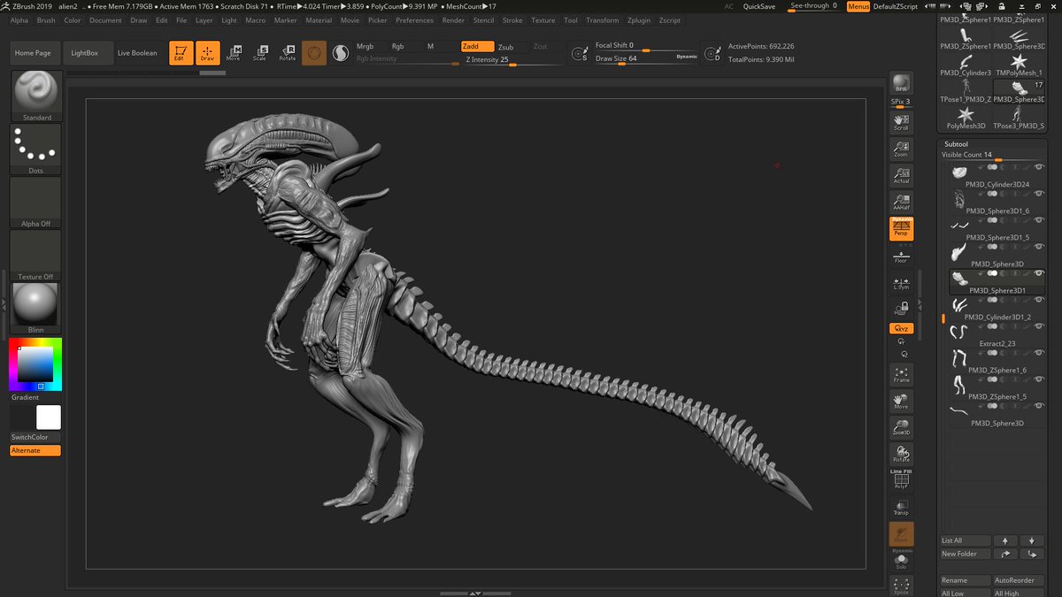 vankev's tweet photo. je suis en train de penser en remettant du details sur l'alien.....
Et si alien était fait par Tim Burton, ressemblerai à quoi ???
#scifi #movie #predator18 #avp #alien #alienfan #aliens #xenomorph #zbrush #pixologic #zbrushsculpt #3d #3dsculpting #3dmodeling https://t.co/AbyW7hlvyq