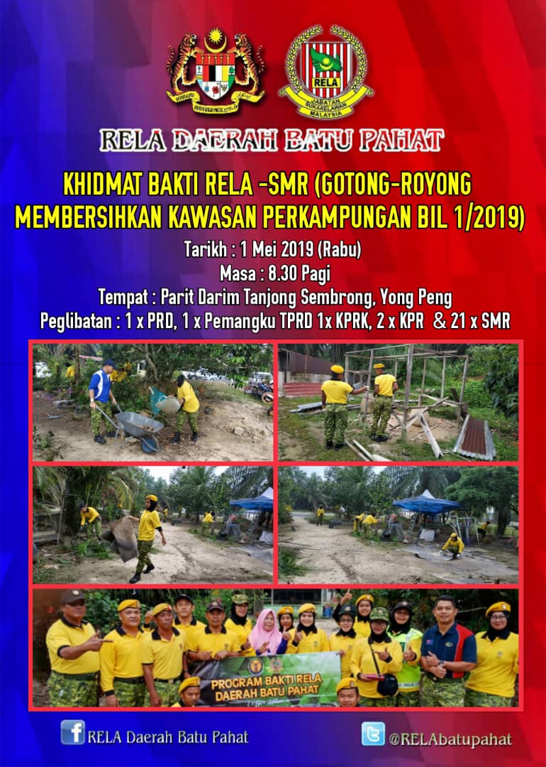 RELA_Johor's tweet photo. #ProgramBaktiRELA @RELAbatupahat 

@zulkifliabidin @kamarudin_rapig @Roslannong @KDNPUTRAJAYA @msrz81 @farhanaliyana93 @normanosak @relamalaysia @RELA_Johor https://t.co/dnjOV2j4Wp