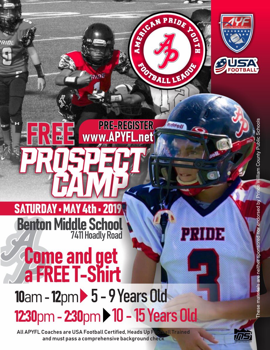 coach_white's tweet photo. 🏈 is right around the corner. Get out this weekend and get ready for the season with @APYFL #CompetitionTime https://t.co/Z4I50crEYp