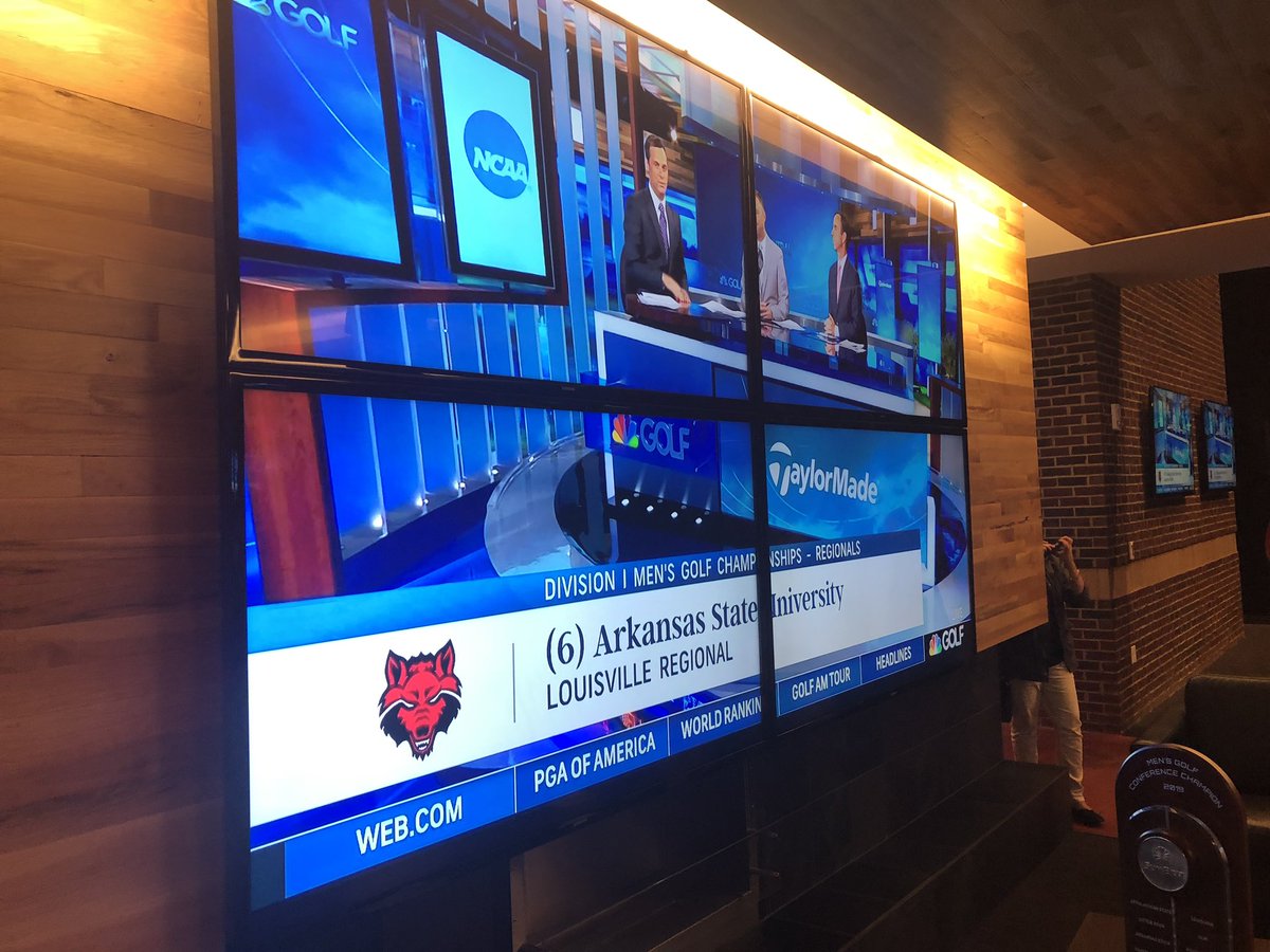 AStateMGolf's tweet photo. The @SunBelt champs are heading to the Louisville Regional May 12-15 as the No.6 seed! #WolvesUp #NCAAGolf https://t.co/10WWjf2EPr